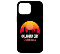 Carcasa para iPhone 16 Pro MAX Oklahoma City State USA Vintage Sunset Retro Skyline