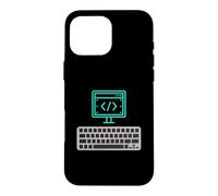 Carcasa para iPhone 16 Pro MAX Ordenador PC Terminal Code Programador Broma Codificación Hacker Meme