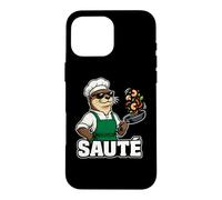 Carcasa para iPhone 16 Pro MAX Otter Chef Salteado Cocinando Gráfico Animal