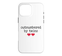 Carcasa para iPhone 16 Pro MAX Outnumbered by Twins Boys Girls Dad Soon to Be Mom Pregnancy