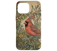 Carcasa para iPhone 16 Pro MAX Pájaro de jardín Cardenal norteño, Estilo Vintage
