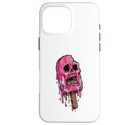Carcasa para iPhone 16 Pro MAX Paleta de Calavera Rosa derretida Espeluznante Verano Halloween Espeluznante
