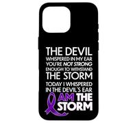 Carcasa para iPhone 16 Pro MAX Pancreatic Cancer Warriors I Am The Storm and I Will Survive
