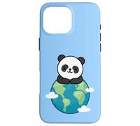 Carcasa para iPhone 16 Pro MAX Panda Madre Tierra Día Divertido para Amante del Planeta Ambiente