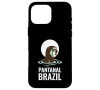 Carcasa para iPhone 16 Pro MAX Pantanal Brasil Nutria Gigante Atardecer Río