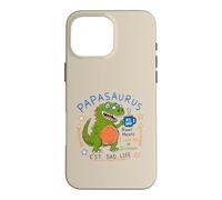Carcasa para iPhone 16 Pro MAX Papasaurus Number One Dad Funny Dinosaur Rex Día del Padre