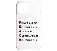 Carcasa para iPhone 16 Pro MAX Peace Acrostic - 5 Christian Faith Bible Verse Scriptures