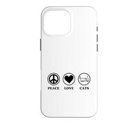 Carcasa para iPhone 16 Pro MAX Peace Love and Cats Simple Estética