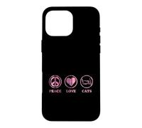 Carcasa para iPhone 16 Pro MAX Peace Love and Cats Simple Estética