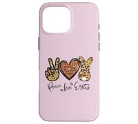 Carcasa para iPhone 16 Pro MAX Peace Love Easter Bunny For Women with Sunflower and Rabbit