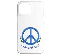 Carcasa para iPhone 16 Pro MAX Peaceful Soul Nature Inspired Aesthetic Blue Peace Symbol