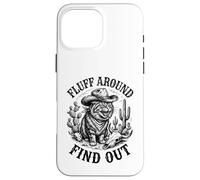 Carcasa para iPhone 16 Pro MAX Pelusa Alrededor Descubra Gato Enojado Cowboy Critter Western