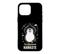 Carcasa para iPhone 16 Pro MAX Penguin Yoga Namaste Pose Meditation Cartoon