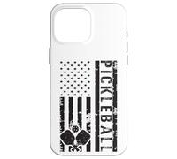 Carcasa para iPhone 16 Pro MAX Pickleball Is My Therpy Bandera Americana para Pickle Ball