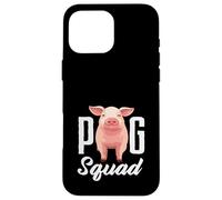 Carcasa para iPhone 16 Pro MAX Pig Squad Team Crew Farmer Group Farm Animal Rosa