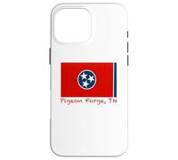 Carcasa para iPhone 16 Pro MAX Pigeon Forge, Recuerdo de la Bandera de Estados Unidos de Tennessee