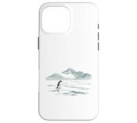 Carcasa para iPhone 16 Pro MAX Pingüino Solitario marchando hacia la montaña desorientado, Pero por qué