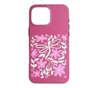 Carcasa para iPhone 16 Pro MAX Pink Floral Daisy Dragonfly Botanical Wildflower Vine Garden