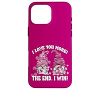 Carcasa para iPhone 16 Pro MAX Pink Valentines GNOME Couple I Love You More The End I Win
