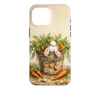 Carcasa para iPhone 16 Pro MAX Plantas Jardinero Botánico Floral Divertido Conejo Kawaii Zanahoria