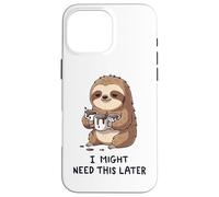 Carcasa para iPhone 16 Pro MAX Podría necesitar café más Tarde - Lazy Sloth Caffeine Fix
