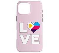 Carcasa para iPhone 16 Pro MAX Poliamor Bandera Amor Corazón Poliamoroso