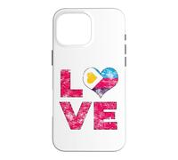Carcasa para iPhone 16 Pro MAX Poliamor Bandera Amor Corazón Poliamoroso