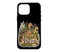 Carcasa para iPhone 16 Pro MAX Pond Patrol Pato Entre Juncos Plantas de Estanque paseantes
