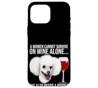 Carcasa para iPhone 16 Pro MAX Poodle Wine Lover Gift For Her
