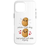 Carcasa para iPhone 16 Pro MAX Potato Is Not Okay Funny Potato Joke Meme Vegetable Potating