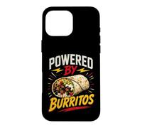 Carcasa para iPhone 16 Pro MAX Powered by Burritos Funny Burrito Saying Humor Joke Gag