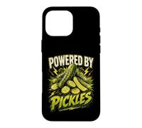 Carcasa para iPhone 16 Pro MAX Powered by Pickles Funny Pickle Saying Humor Joke Gag