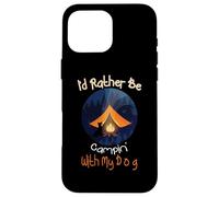 Carcasa para iPhone 16 Pro MAX Prefiero Estar acampando con mi Perro, Amo dueño de Perro de Camping