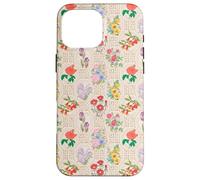 Carcasa para iPhone 16 Pro MAX Preppy Floral on Chinoiserie Trellis en Crema, Bronceado Claro
