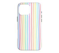 Carcasa para iPhone 16 Pro MAX Preppy Striped Summer Rainbow Stripes