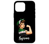 Carcasa para iPhone 16 Pro MAX Proud Strong Syrian Girl Woman Girlfriend New Syria Flag