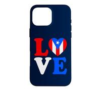 Carcasa para iPhone 16 Pro MAX Puerto Rico Amor corazón Boricua Orgullo Mes de la Herencia hispana
