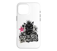 Carcasa para iPhone 16 Pro MAX Punk Cat Nine Lives No Masters Mohawk Anarchy
