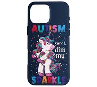 Carcasa para iPhone 16 Pro MAX Puzzle Autism Can't Dim My Sparkle Unicorn Puzzle Concienciación sobre el Autismo