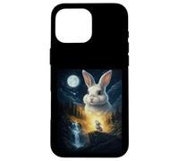 Carcasa para iPhone 16 Pro MAX Rabbit Howling to The Moon Vintage Funny Rabbit