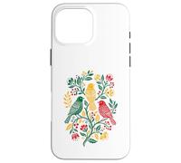Carcasa para iPhone 16 Pro MAX Rasta Reggae Roots Three Birds Jamaica Folk Art Floral