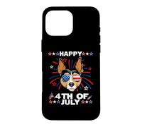Carcasa para iPhone 16 Pro MAX Rat Terrier Dog Patriotic American 4th of July Dogs Lovers
