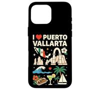 Carcasa para iPhone 16 Pro MAX Recuerdo de Viaje I Love Puerto Vallarta México