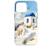 Carcasa para iPhone 16 Pro MAX Recuerdos de la Isla Griega Impresionante Arte de Acuarela de Santorini
