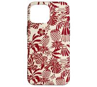 Carcasa para iPhone 16 Pro MAX Red Tropical Pineapple Palm Leaf Aloha Summer Pattern