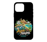 Carcasa para iPhone 16 Pro MAX Regalo de Recuerdo de Viaje de Ayia Napa Chipre Dibujado a Mano