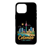 Carcasa para iPhone 16 Pro MAX Regalo de Recuerdo de Viaje de Colombo Sri Lanka Dibujado a Mano