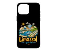 Carcasa para iPhone 16 Pro MAX Regalo de Recuerdo de Viaje de Limassol Chipre Dibujado a Mano