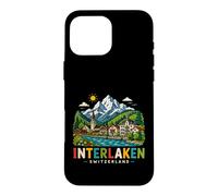 Carcasa para iPhone 16 Pro MAX Regalo histórico de Viaje de Interlaken Suiza Dibujado a Mano