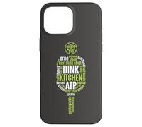 Carcasa para iPhone 16 Pro MAX Reproductor de Bebidas Pickleball Life Paddle Word Cloud